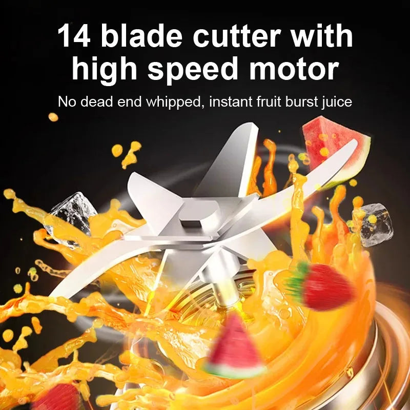 New USB Charging LCD Fresh Fruit and Vegetable Juicer Family Travel Portable Juice Cup Outdoor Multifunctional Electric Juicer