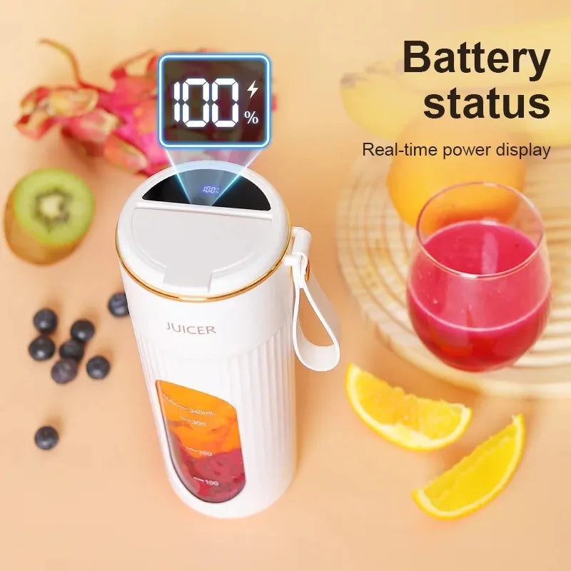 New USB Charging LCD Fresh Fruit and Vegetable Juicer Family Travel Portable Juice Cup Outdoor Multifunctional Electric Juicer