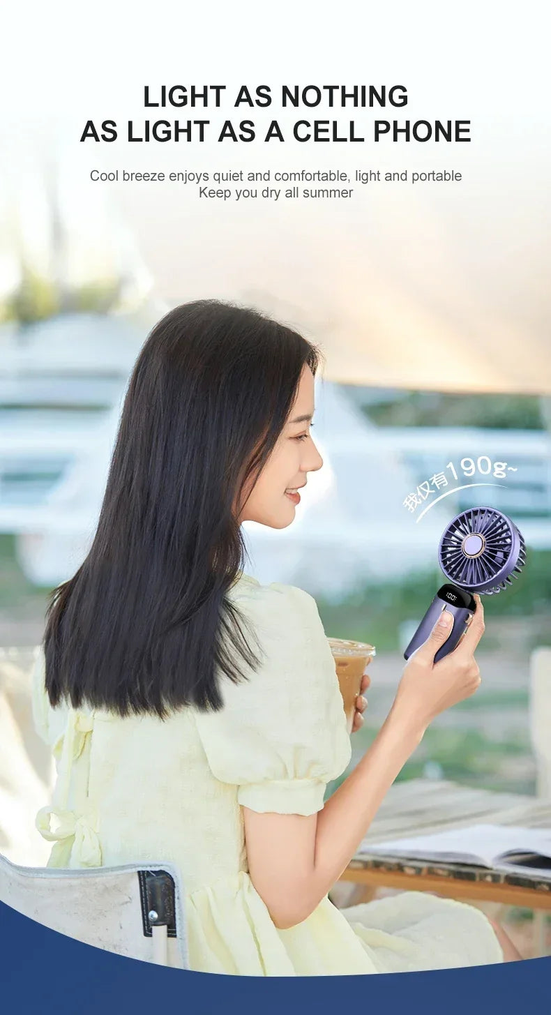 Portable Handheld Mini Fan Foldable Neck Hanging Fans 5 Speed