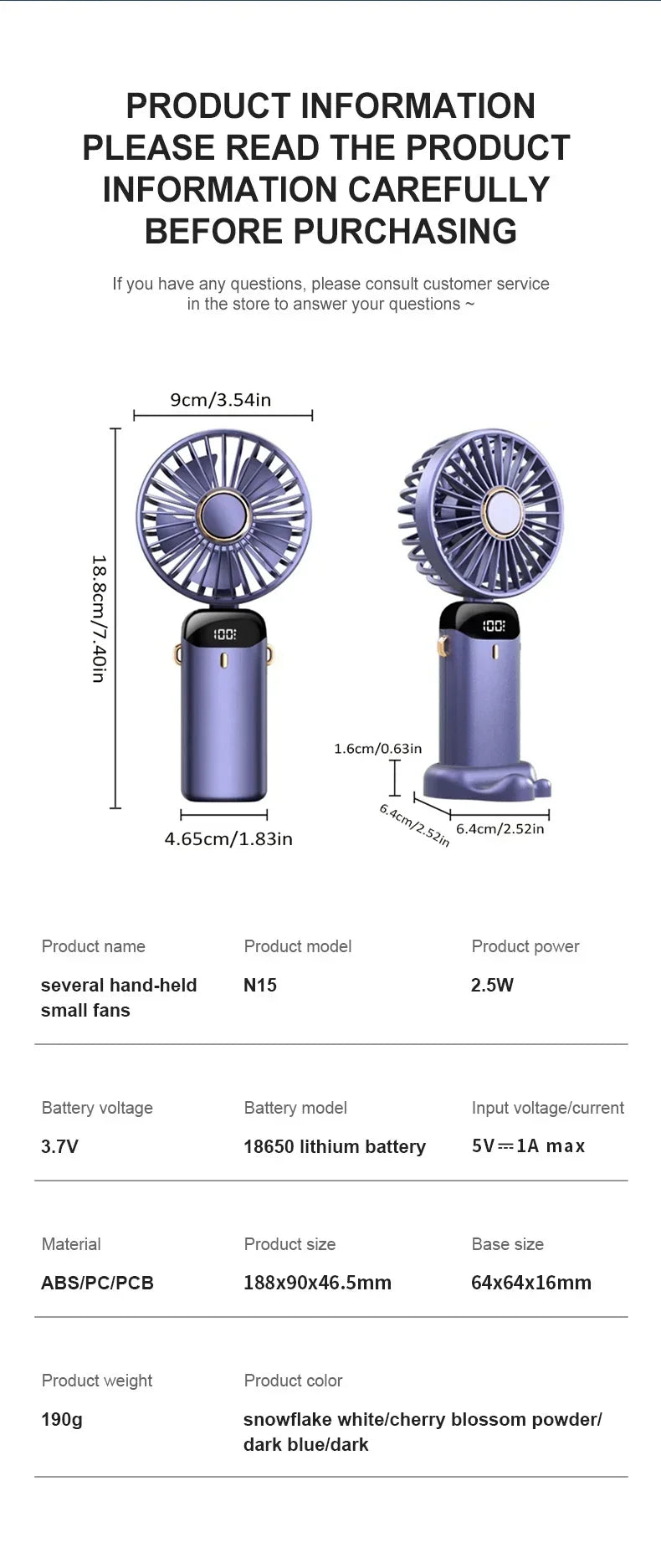 Portable Handheld Mini Fan Foldable Neck Hanging Fans 5 Speed