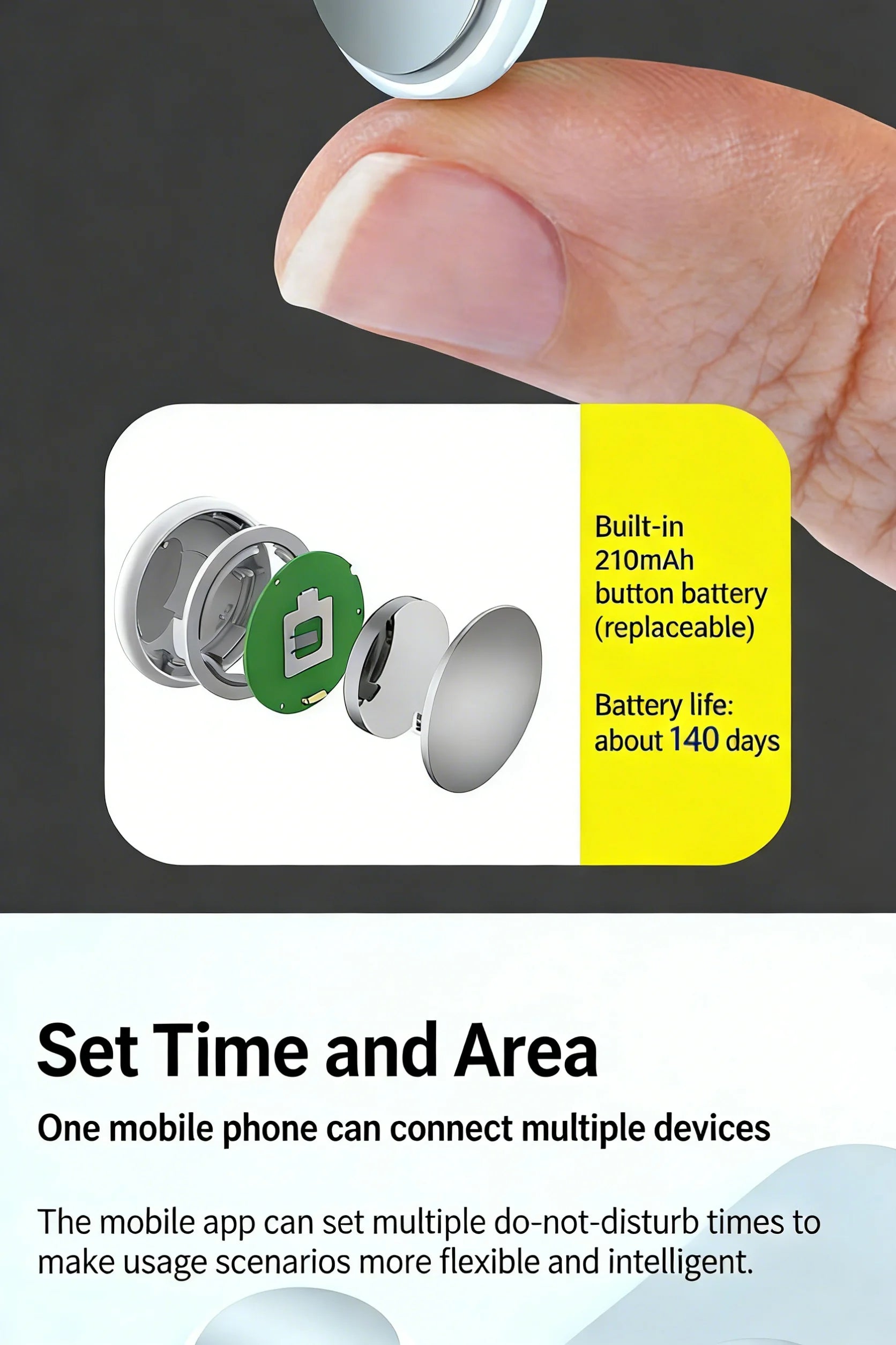 Smart Bluetooth GPS Anti-Lose Tracker Sound Locate Msg Reminder Alarm for Keys Wallets Pets Compatible i