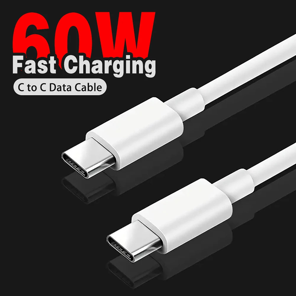 60W USB C to USB Type C Cable Fast Charge Data Cable