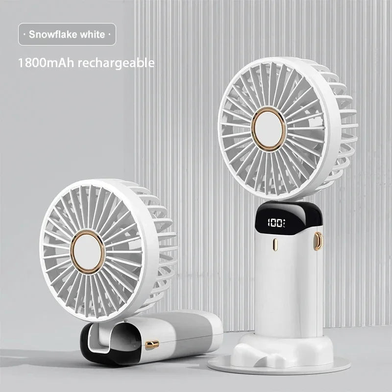 Portable Handheld Mini Fan Foldable Neck Hanging Fans 5 Speed