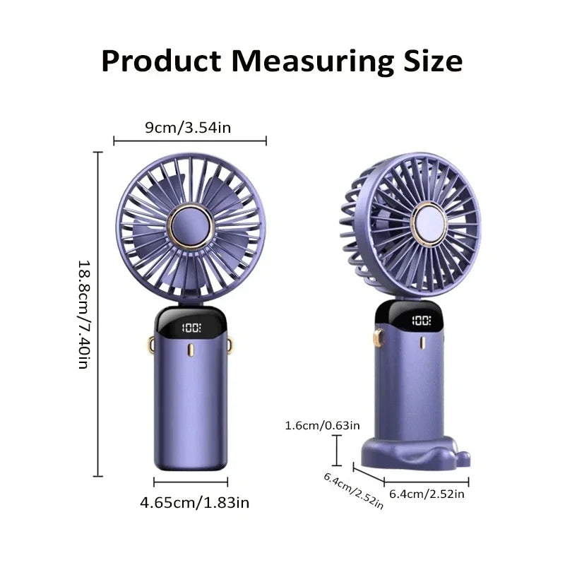 Portable Handheld Mini Fan Foldable Neck Hanging Fans 5 Speed