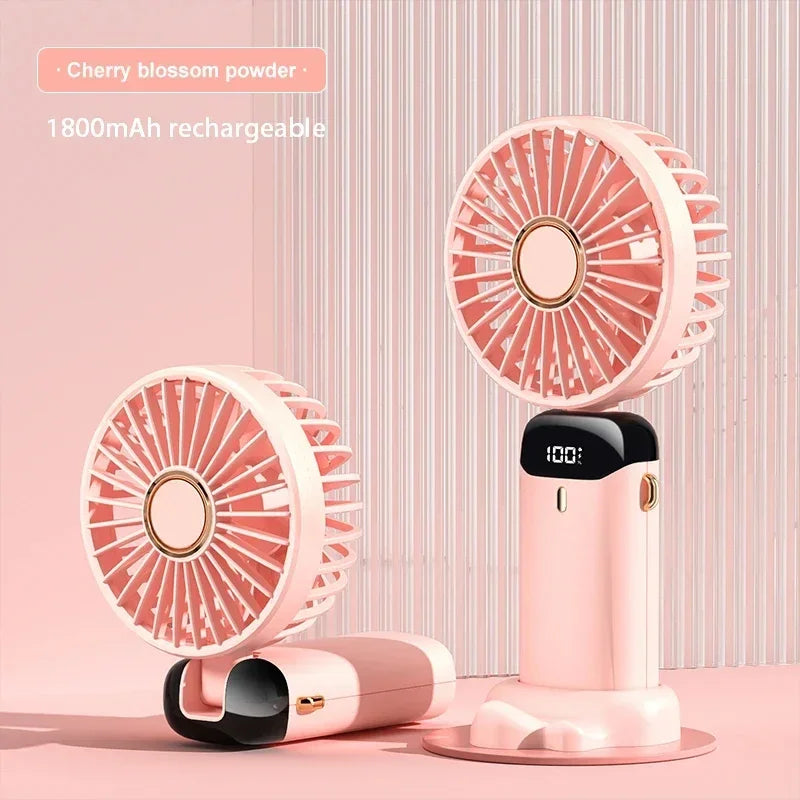 Portable Handheld Mini Fan Foldable Neck Hanging Fans 5 Speed