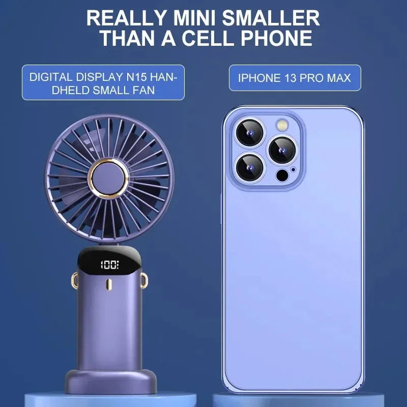 Portable Handheld Mini Fan Foldable Neck Hanging Fans 5 Speed