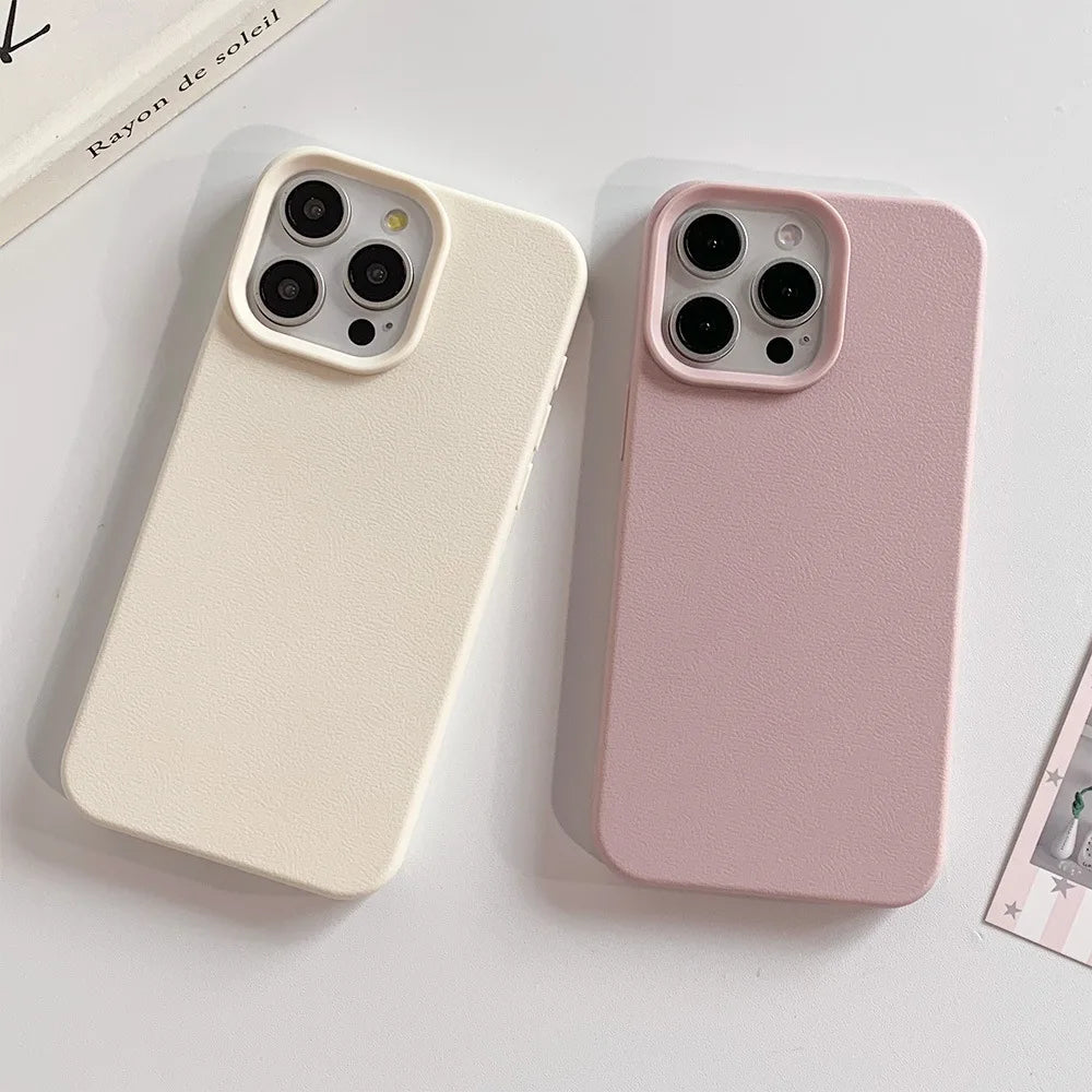 Leather Phone Case For iPhone 17 Pro Max 16 13 11 15 14 Plus 12 17 Air 17Promax 16promax Shockproof Soft TPU Funda Cover Coque