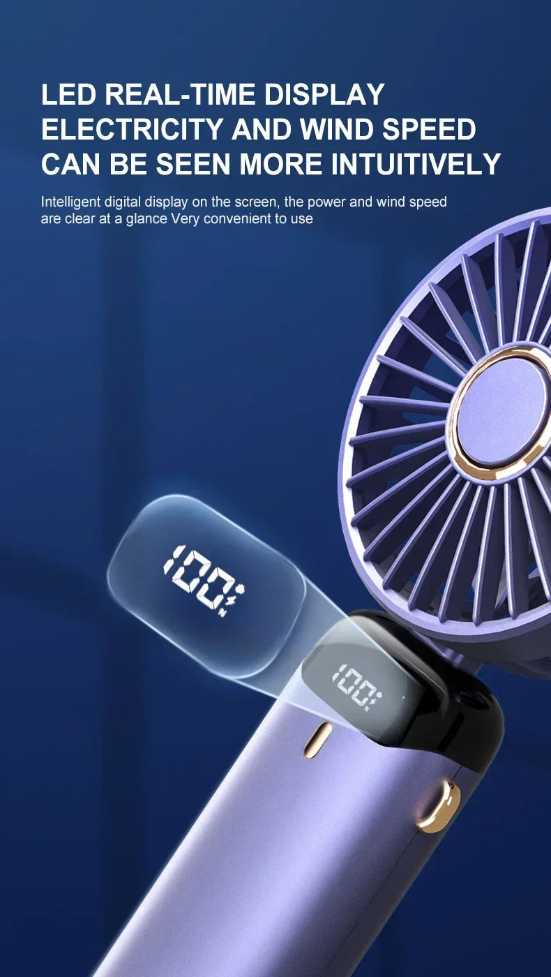 Portable Handheld Mini Fan Foldable Neck Hanging Fans 5 Speed