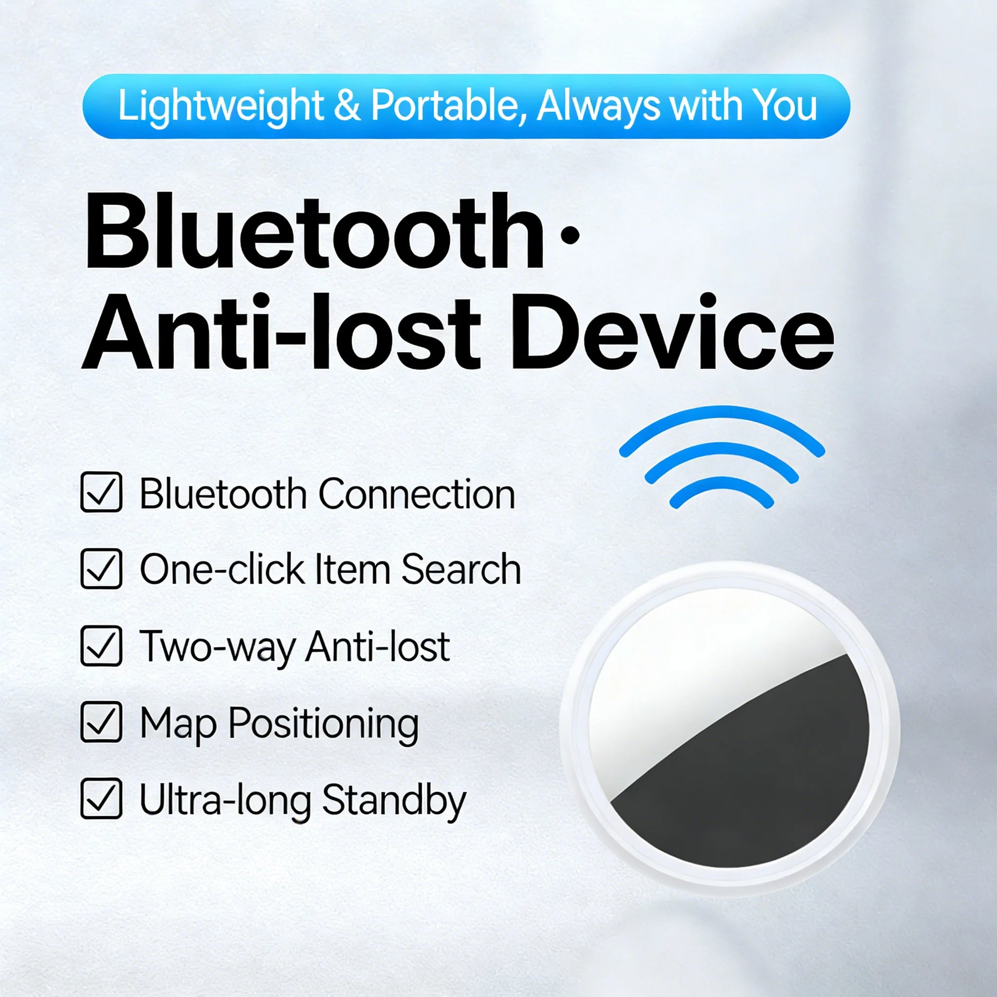 Smart Bluetooth GPS Anti-Lose Tracker Sound Locate Msg Reminder Alarm for Keys Wallets Pets Compatible i