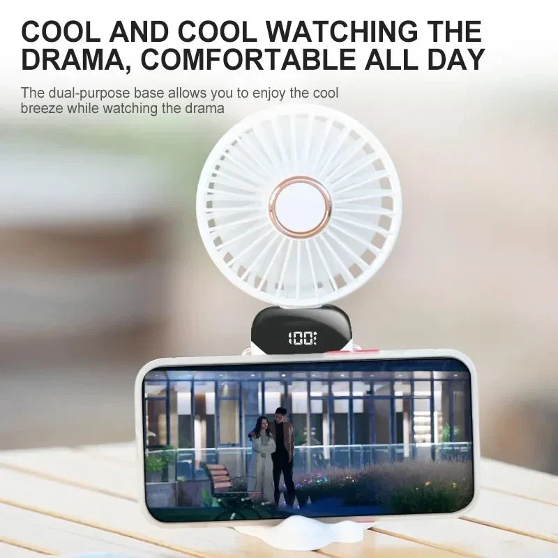 Portable Handheld Mini Fan Foldable Neck Hanging Fans 5 Speed