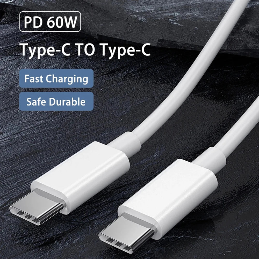 60W USB C to USB Type C Cable Fast Charge Data Cable