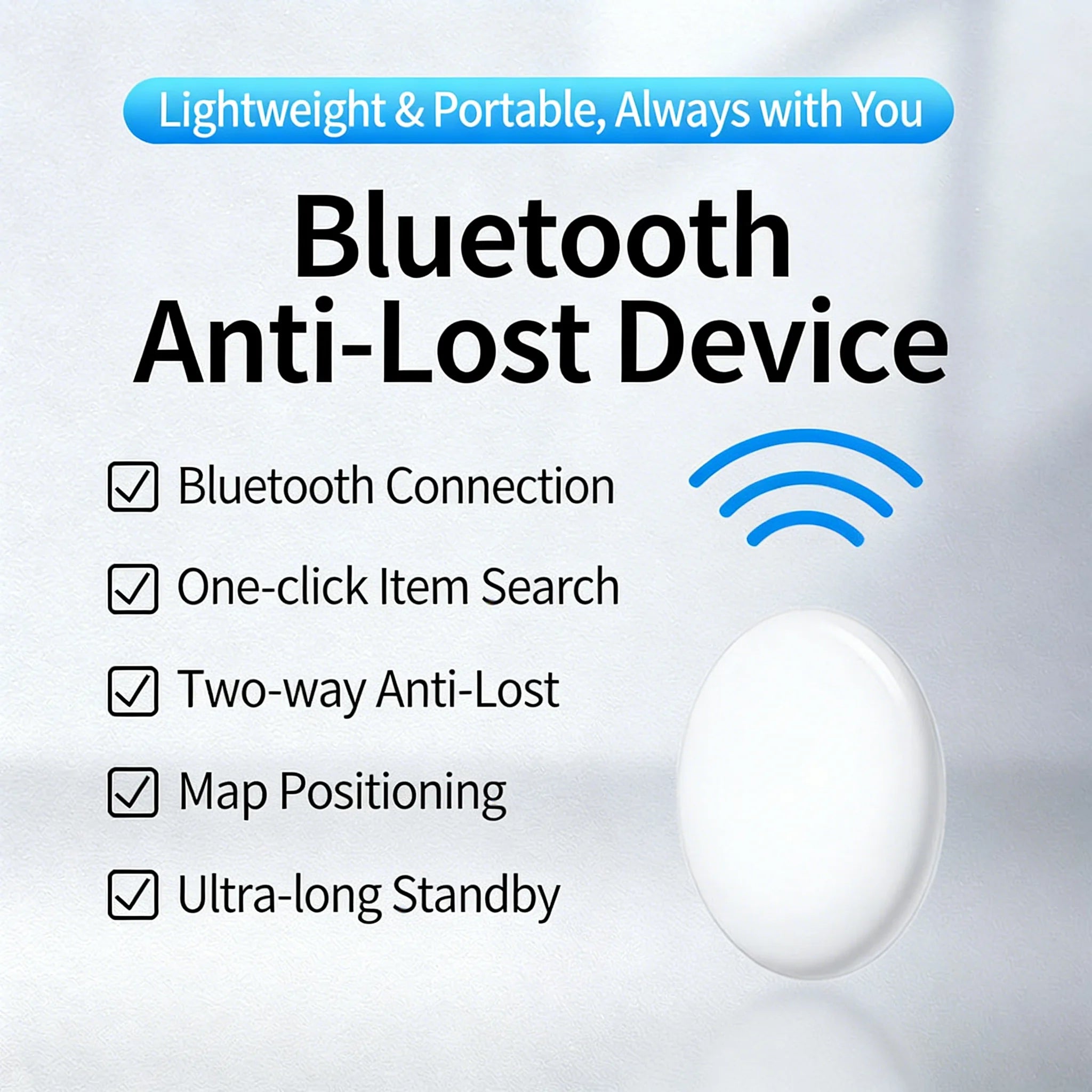 Smart Bluetooth GPS Anti-Lose Tracker Sound Locate Msg Reminder Alarm for Keys Wallets Pets Compatible i