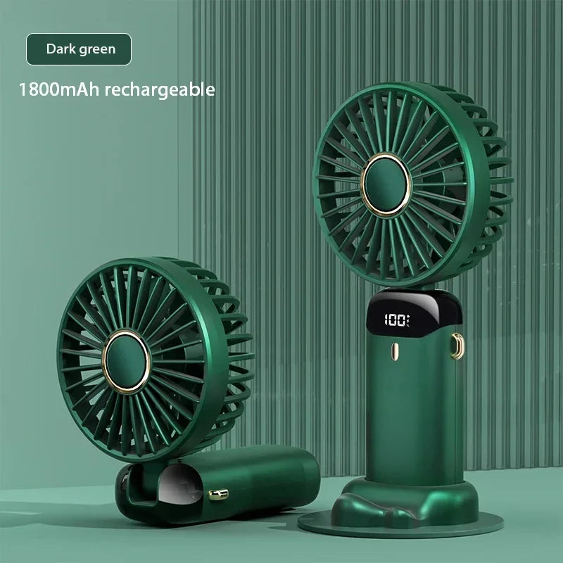 Portable Handheld Mini Fan Foldable Neck Hanging Fans 5 Speed