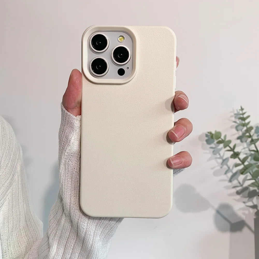 Leather Phone Case For iPhone 17 Pro Max 16 13 11 15 14 Plus 12 17 Air 17Promax 16promax Shockproof Soft TPU Funda Cover Coque