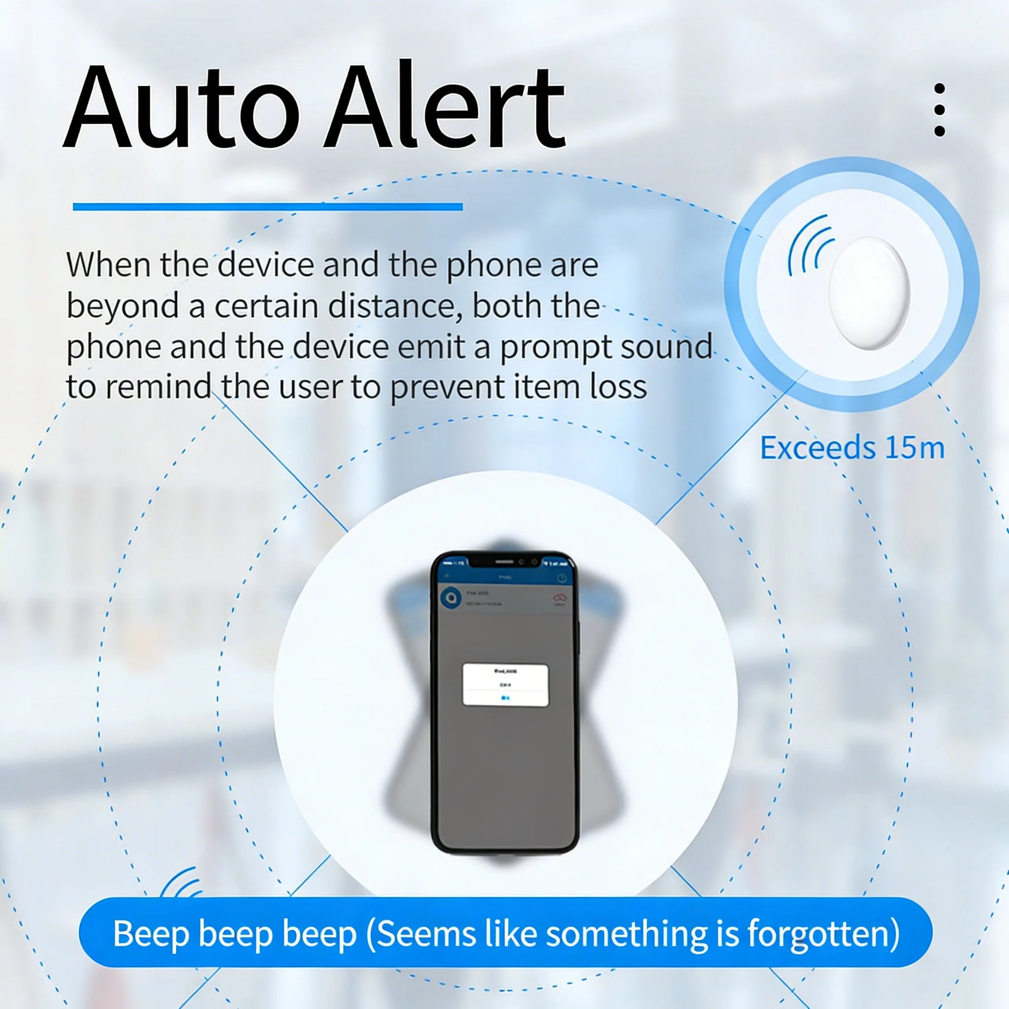 Smart Bluetooth GPS Anti-Lose Tracker Sound Locate Msg Reminder Alarm for Keys Wallets Pets Compatible i