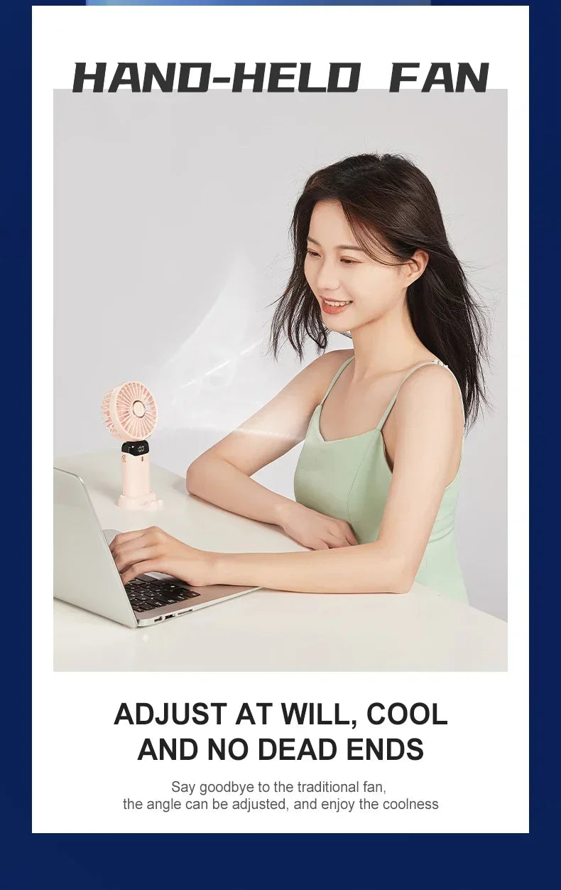 Portable Handheld Mini Fan Foldable Neck Hanging Fans 5 Speed